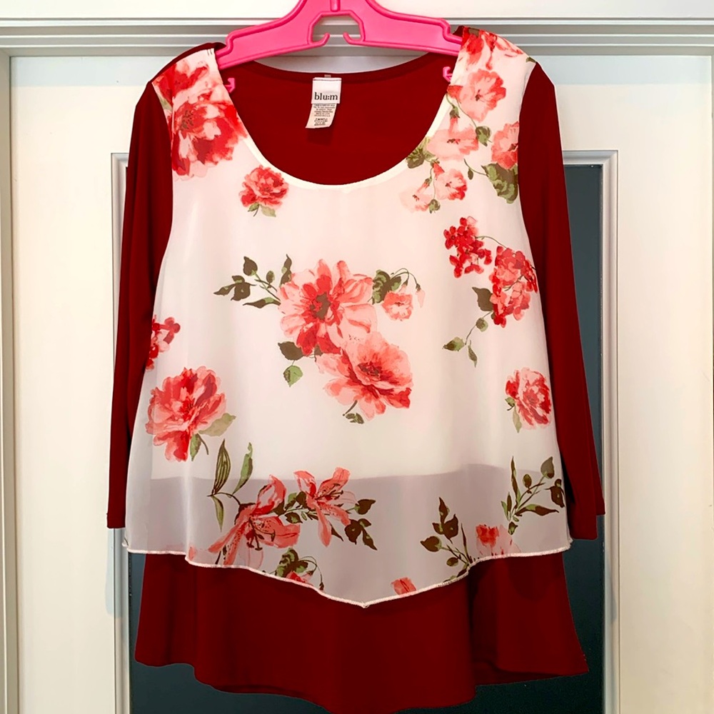 Blu:m Layered look floral top, medium